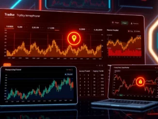 Dynamic AICoin crypto trading platform interface showcasing live charts and security features for traders.