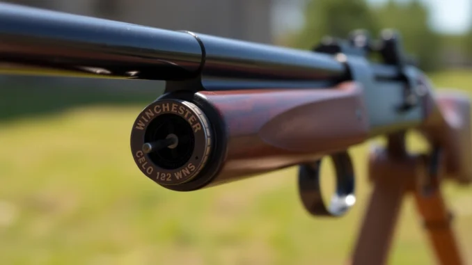 fjcv Shot of a classic 32WIN Winchester rifle emphasizing its craftsmanship and historical appeal, perfect for firearm enthusiasts and collectors.