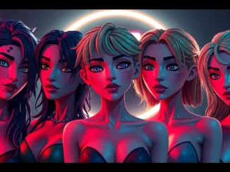 NSFW AI Image Generator: five stylized avatars in a cinematic collage.