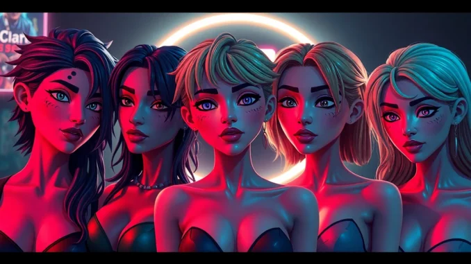 NSFW AI Image Generator: five stylized avatars in a cinematic collage.