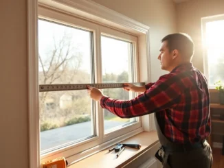 Efficient replacement window installers near me upgrading vinyl windows in a sunny home.