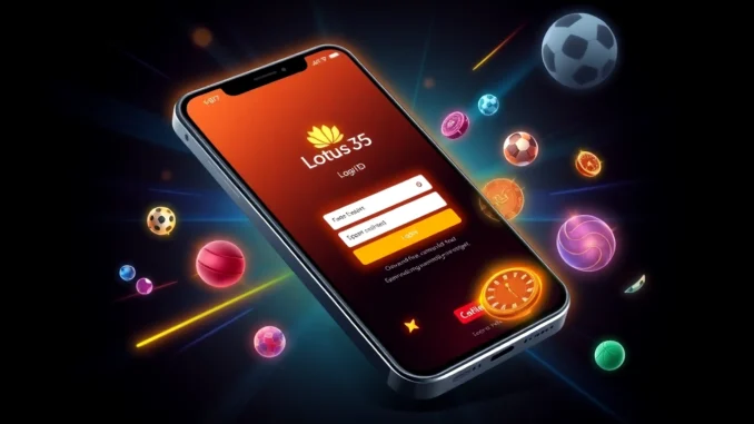Secure Lotus365 ID login interface showcasing sports betting and casino options, designed for user engagement and ease of use.