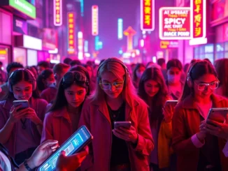 Spicy AI Chat app interface with vibrant visuals showing engaging conversations and roleplay scenarios for users seeking immersive experiences.