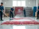 Professional Lavaggio Tappeto Milano team deep cleaning a Persian rug ensuring freshness and