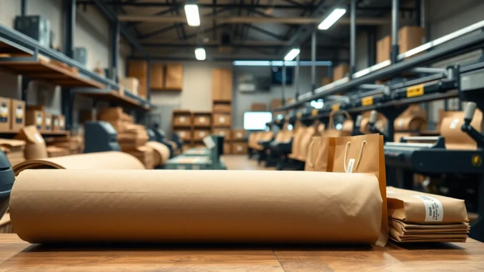 High-quality torba papierowa being printed and assembled in an eco-friendly packaging factory