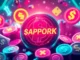 Active traders engaging with APORK Token in GambleFi games on a multi-chain blockchain platform
