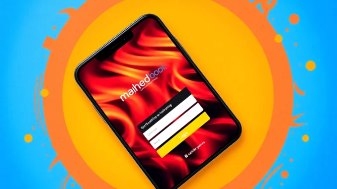 eoxd Secure Mahadev book login interface on mobile device with vibrant sports and casino elements,