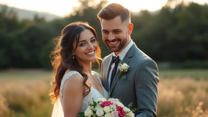 ts7t Skilled eskuvo fotos capturing a joyful couple during an outdoor wedding ceremony with natural