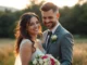 Skilled eskuvo fotos capturing a joyful couple during an outdoor wedding ceremony with natural